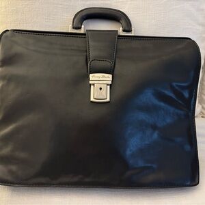 Elegant Black Leather Briefcase